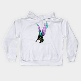 Blue haired angel Kids Hoodie